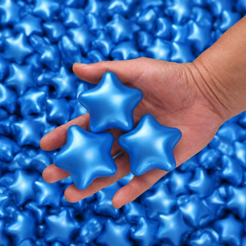 TRENDPLAY 100 star-shaped plastic ball pit balls in pearl gold with storage bag