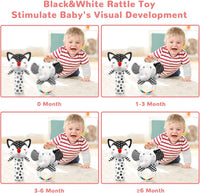 XIXILAND Baby Rattles 0-6 Months Newborn Toys Infant Toys 0-3 Months - Black&white-4 - image 2