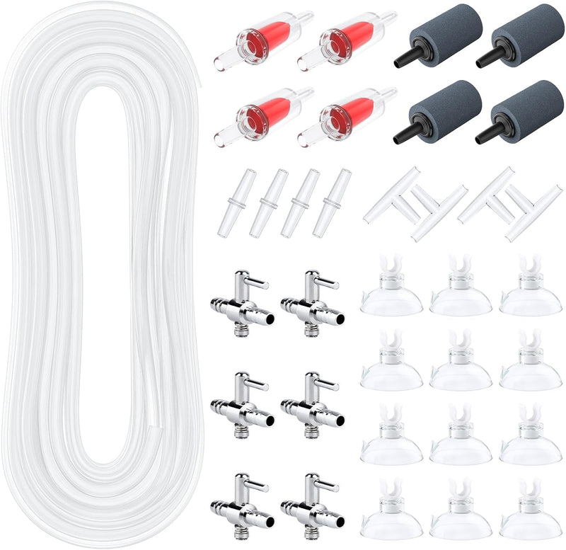 Pawfly Aquarium Tubing, 50 Feet Fish Tank Airline Tubing, Aquarium Air Pump Accessories Kit - 50 Feet