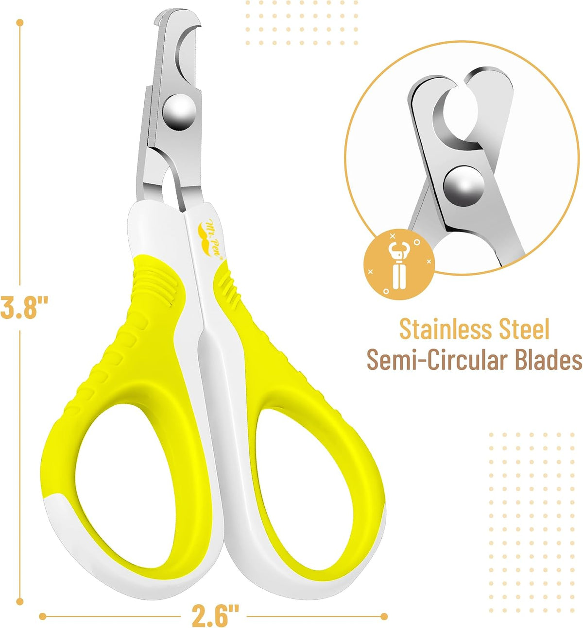 Mr. Pen, Cat Nail Clipper, Stainless Steel - White/Lime Green - image 2