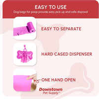 Downtown Pet Supply Poop Bags for Dogs with Dispenser - 180 Count (Pack of 1) / Pink - image 3