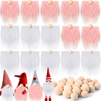 Tudomro 45 Pcs Halloween Gnome Beards for Crafting DIY Gnome Beard - Pink, White / 45