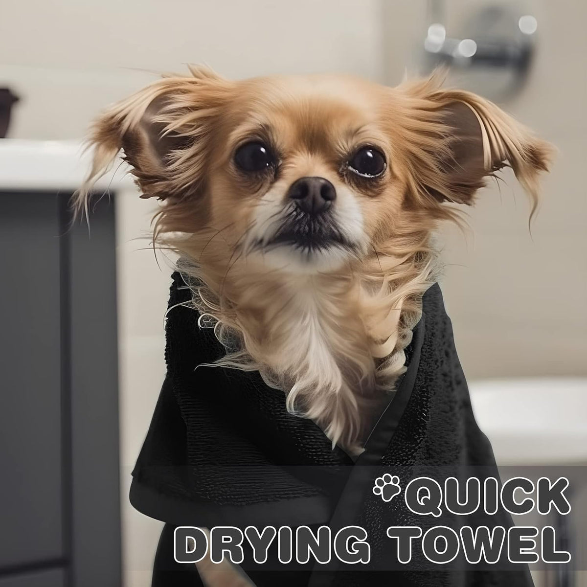 Chumia 4 Pcs Dog Towels for Drying - 30 x 50 Inch / Black - image 3