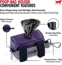 Tuff Pupper Dog Poop Bag Holder, Works with Any Dog Leash - Purple - image 4
