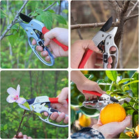 Ultra Sharp Germany Steel Pruning Shears - Cuts 3X Easier, Weak Hand Arthritis Snips, Rust-Resistant, Effortlessly 1-Inch Cut Capacity Garden Scissors, Ergonomic Handle (Red)