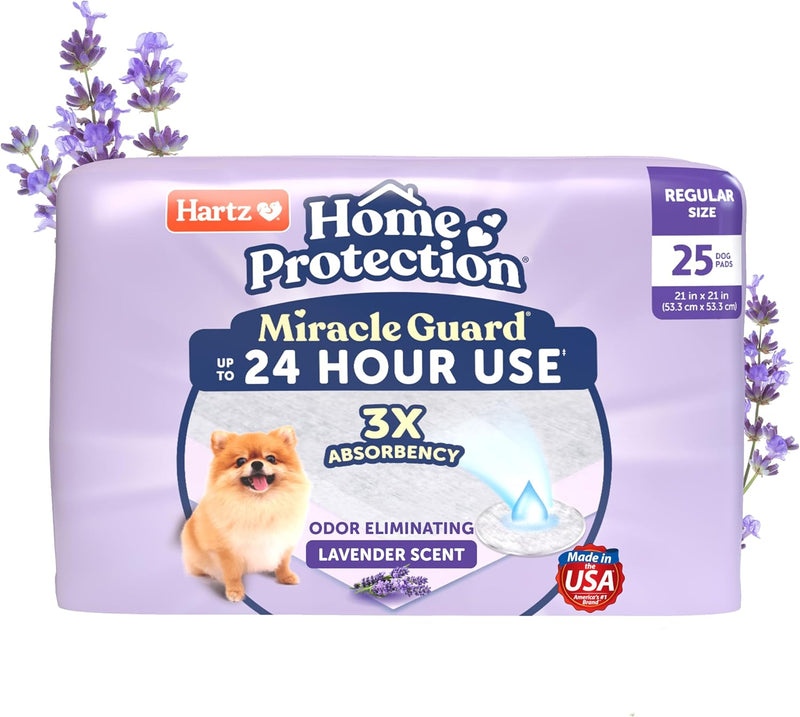 Hartz Miracle Guard Dog and Puppy Dog Pads Max Absorbency 24 Hour Use - Regular (25 Count)