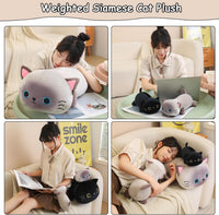 SQEQE Weighted Black Cat Plush - Siamese Cat / Large(23.6 Inch) - image 4
