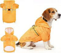 Dog Raincoats for Medium Dogs, Waterproof Rain Jacket with Hood – Essentials for Dogs - Solid Yellow / L(Back 18.1", Chest 25.5", Neck 18")