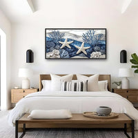 Large Starfish Nautical Wall Art for Living Room, Ocean Canvas Oversized Wall Decor, Sea Animal Modern Framed Pictures Painting Print Artwork for Bedroom Office 60"L x 30"W