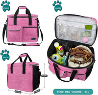 PetAmi Dog Travel Bag Organizer, Pet Supplies Diaper Tote - Large - 15.5"L x 9.5"W x 14.0"H / Pink - image 2