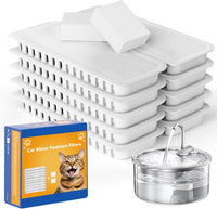 Tomxcute Official Glass Cat Water Fountain Replacement Filters-10+2 - 10 Filters+2 Sponges (6 month set)
