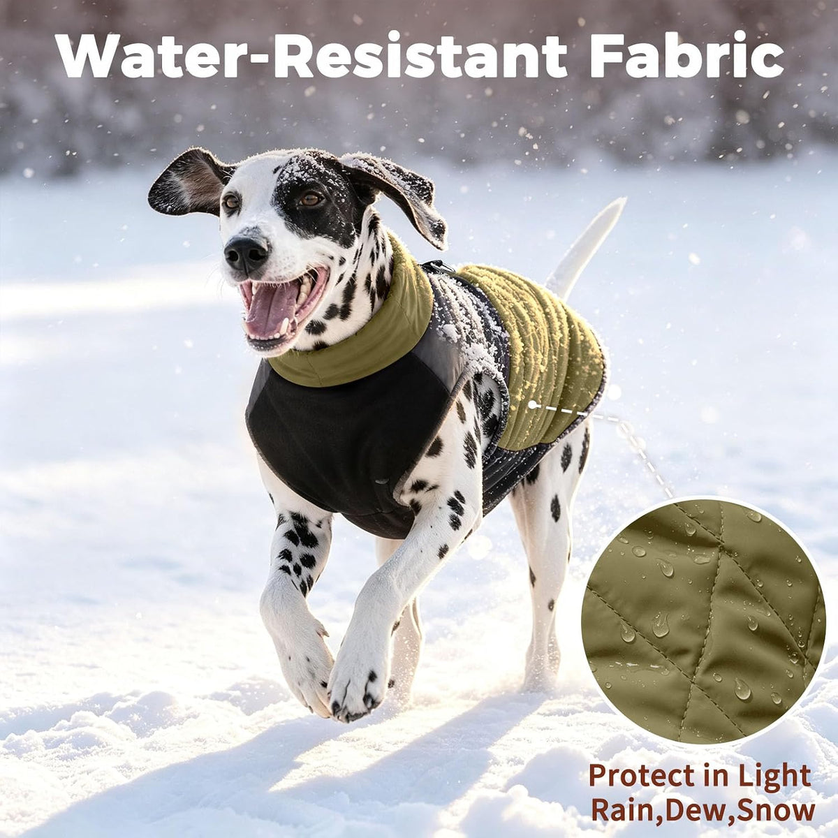 Winter Dog Coats for Small Dogs, Puppy Jacket with Harness - Green(Standard) / Medium - image 4