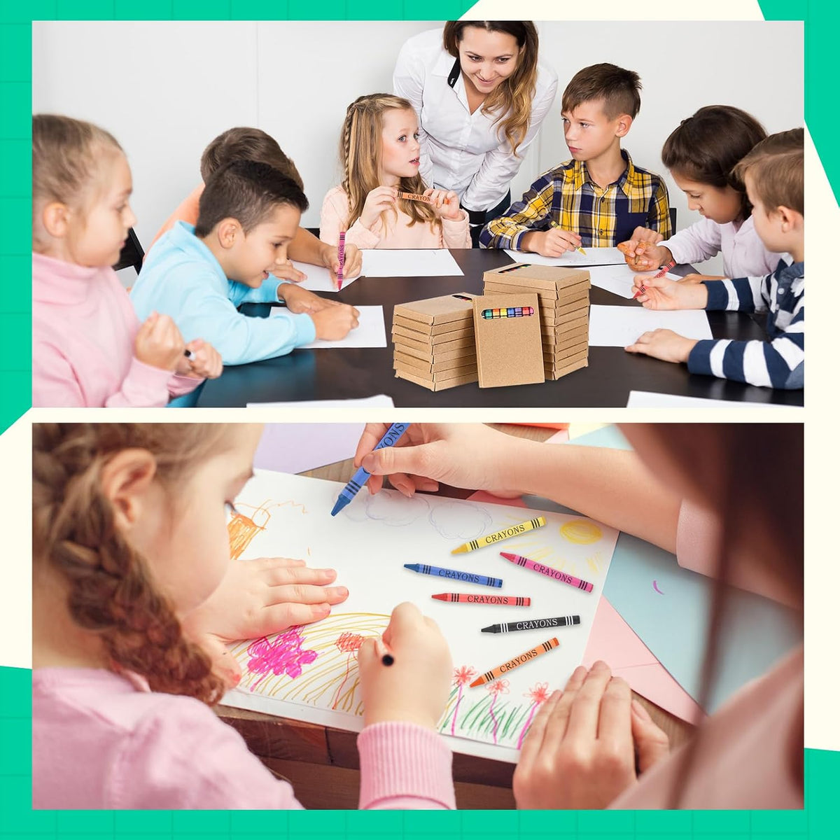 Trandraft bulk crayons in 50 individual mini packs of 8 colors - view 6