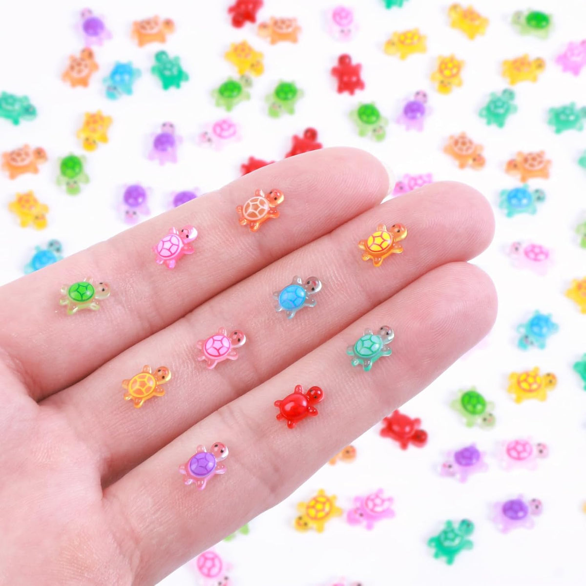 200pcs Mini Resin Ladybug Decor Tiny Ladybug for Crafts Dollhouse - 300pcs Mini Resin Turtles(0.23 * 0.35inch)