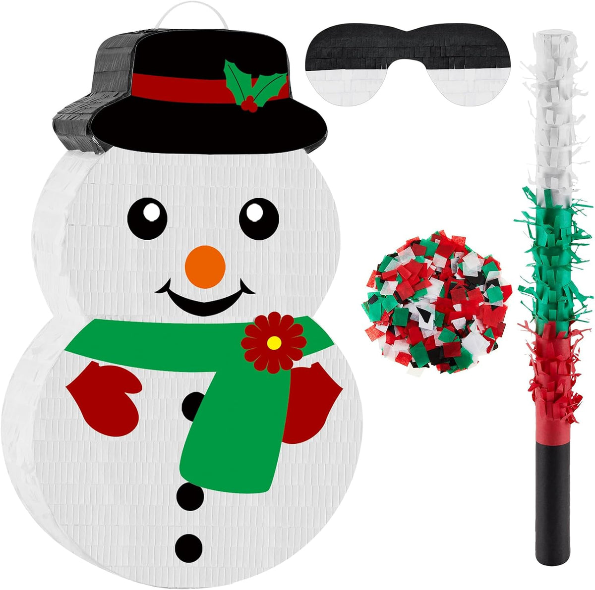 Lewtemi 17.3 inch red chili pepper pinata set with blindfold, pinata stick and confetti - view 6