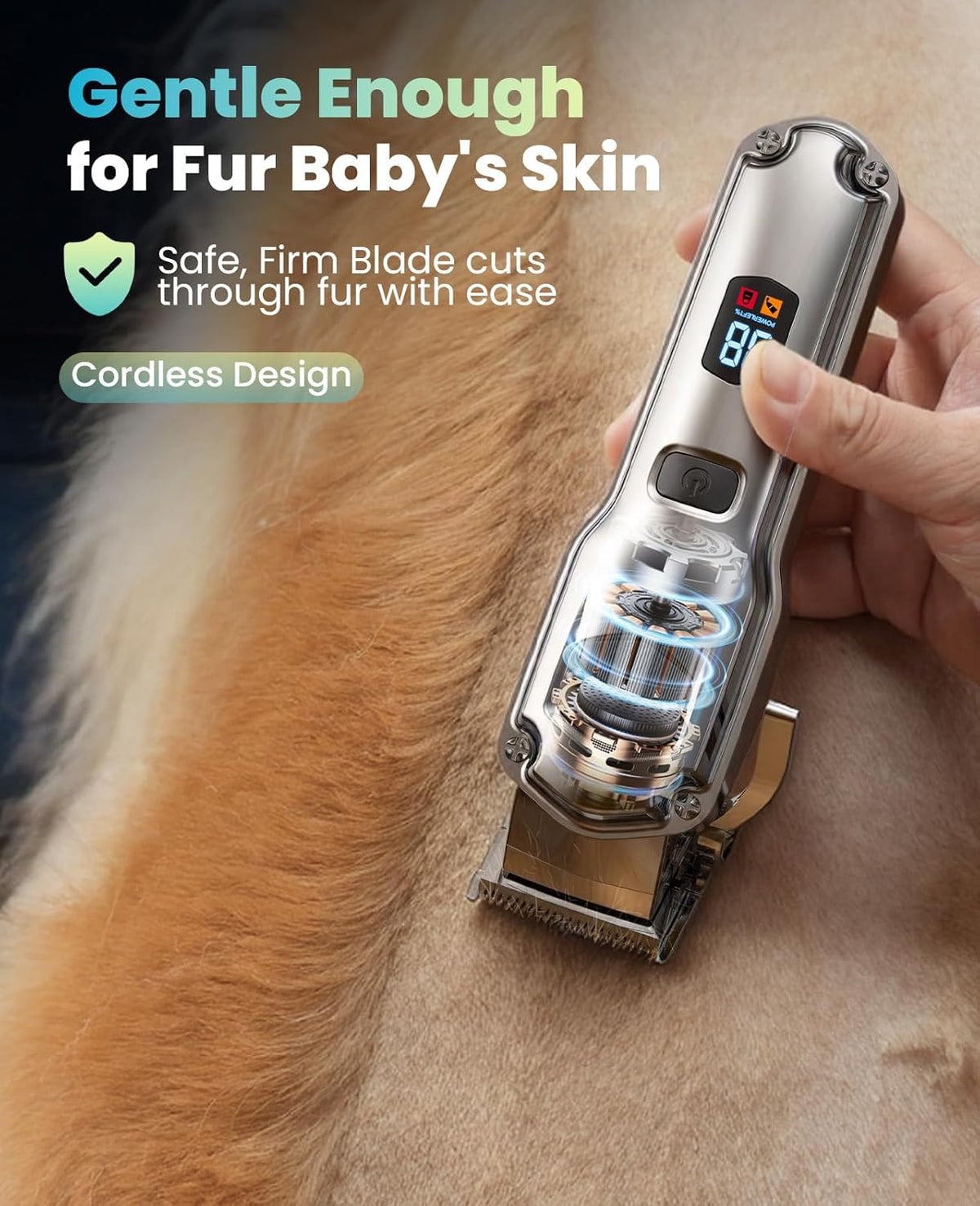 oneisall Dog Clippers for Grooming Thick Heavy Coats – Essentials for Dogs - Silver Dog Clipper - image 4