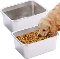 Stainless Steel Dog Water Bowl - 2 Pack-3 Gallon