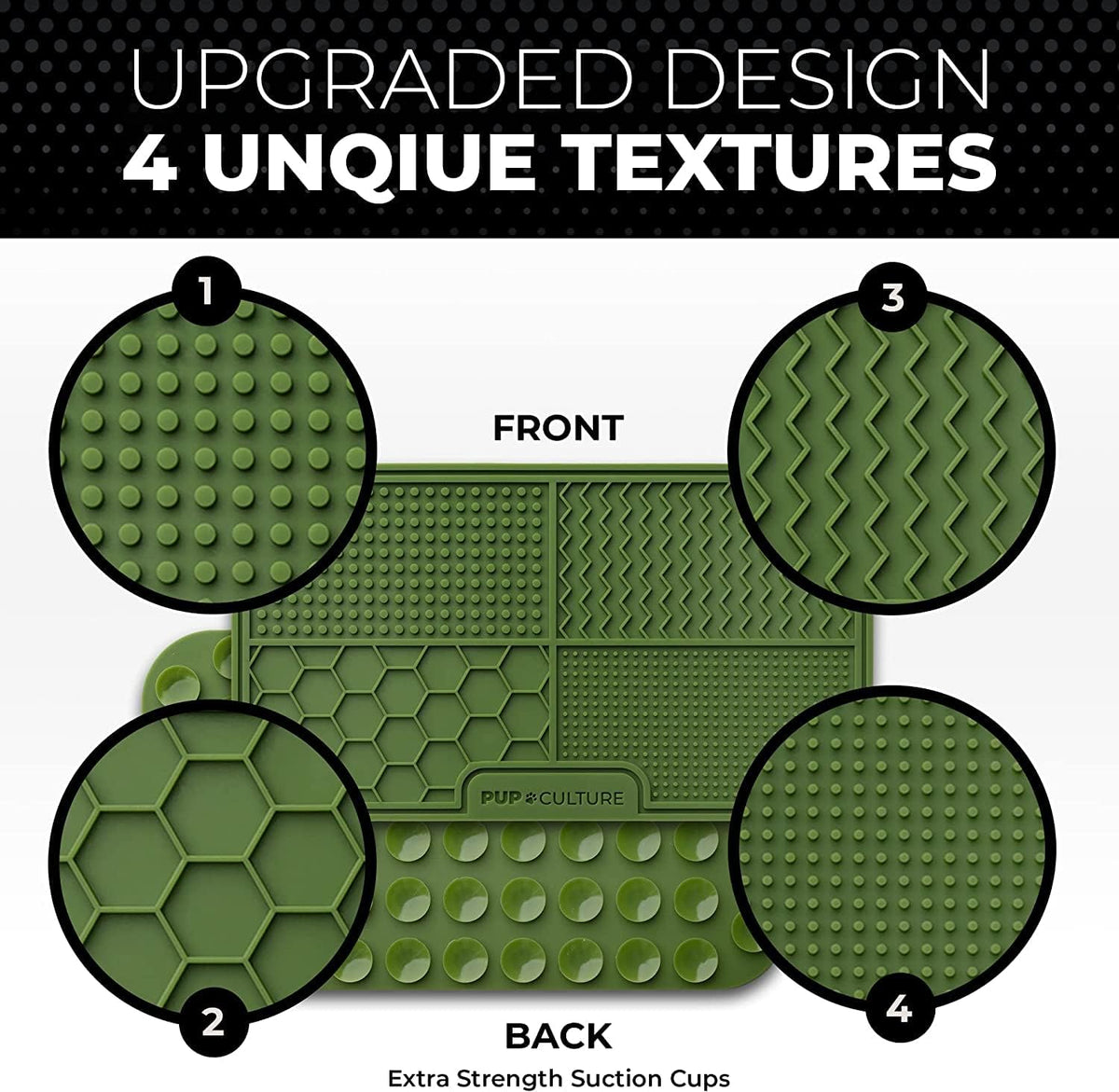 Dog Lick Mat for Dogs, Feeding Pad for Anxious Pets Plus 4 Different Puzzles for Mental Stimulation - 2 Pack / Green/Orange - image 2