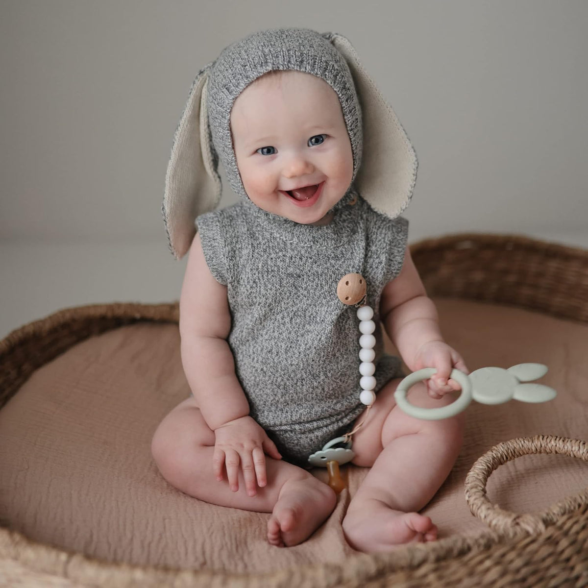 mushie Silicone Baby Teether Toy - Bunny - image 4
