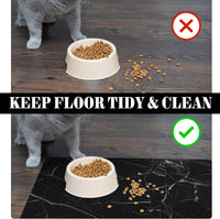 Dog Food Mats for Floors Absorbent, Pet Cat Food Mat - S(12"×20") / Marble Black - image 3
