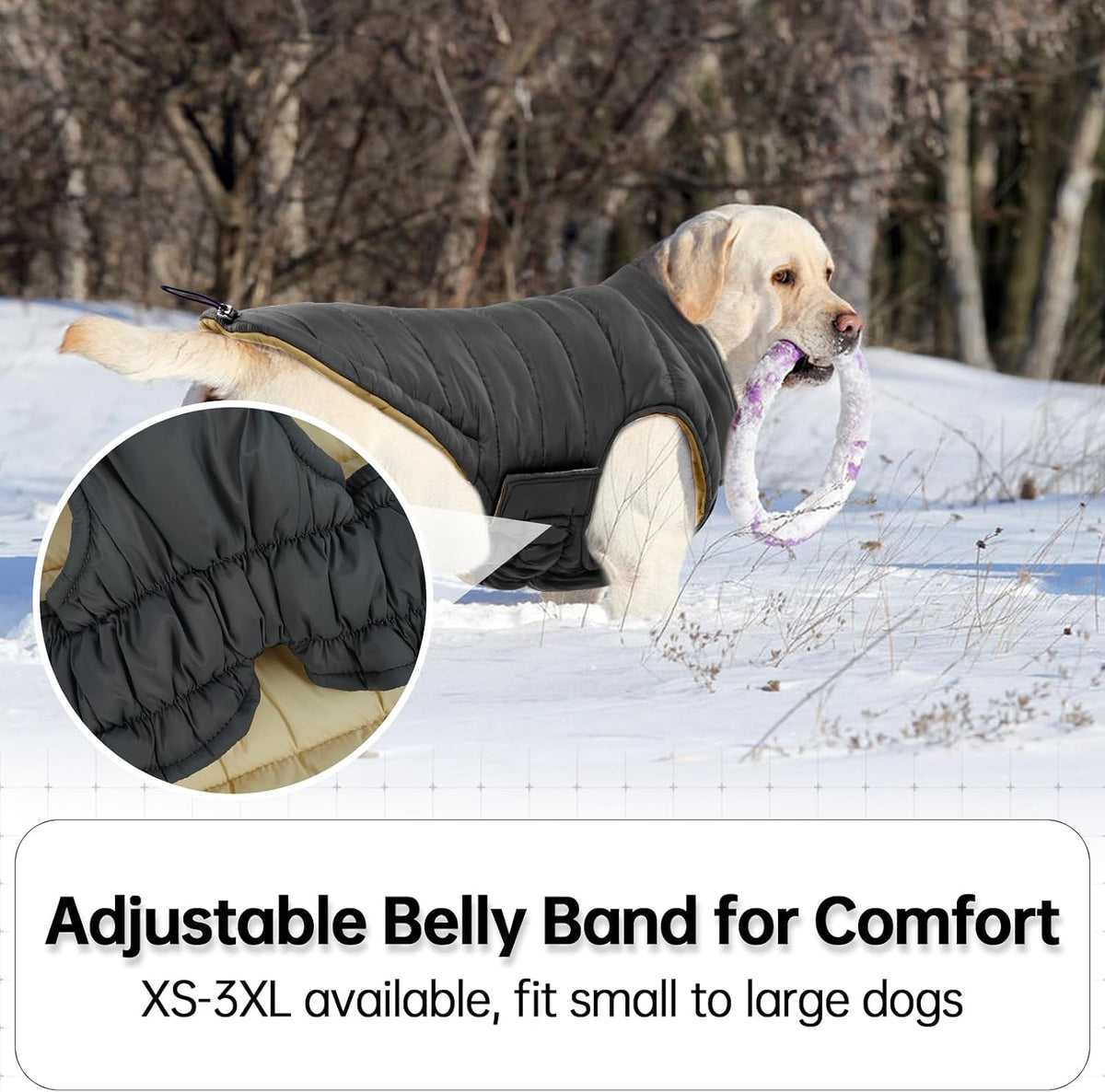 Lelepet Reversible Dog Coat Windproof Dog Jacket Lightweight Puffer - Small / Gray - image 2