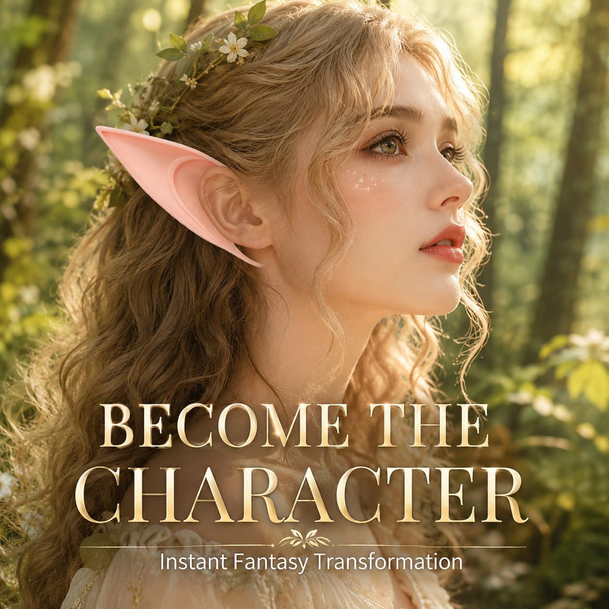 COOLJOY short pointed elf ears, 1 pair in light tone for cosplay - view 6
