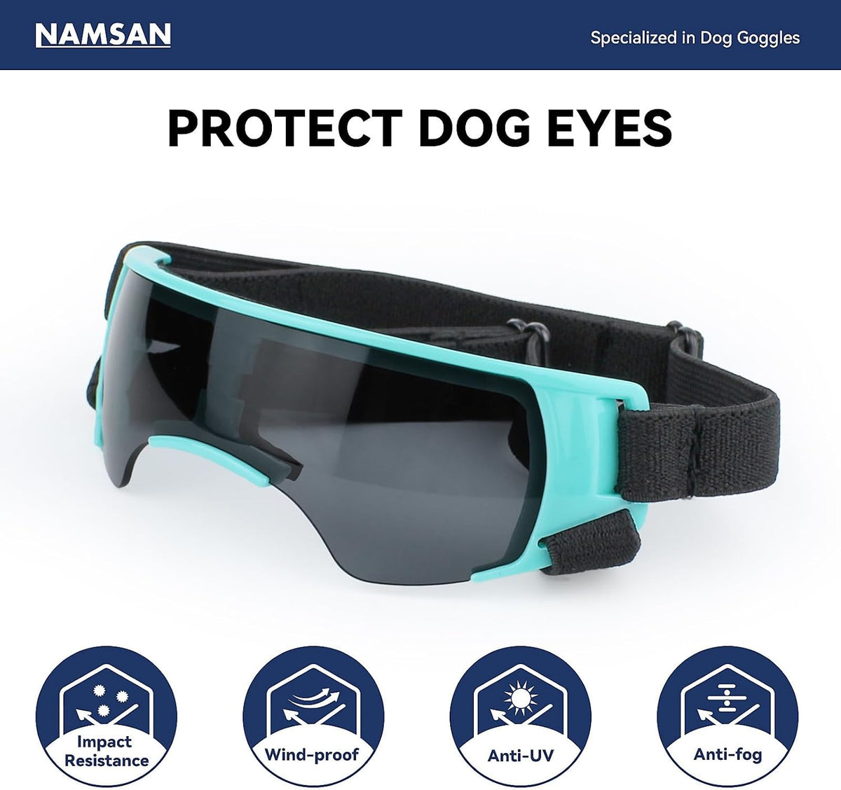 Clear Dog Goggles for Small Dogs - Cute Blue / Small - image 4