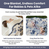 Small Pet Blanket, 100% Organic Cotton - Blue - image 3