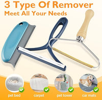 Pet Hair Removal Tool 3 Pack Dog Cat Hair Remover Carpet Scraper Rake Fur Removal Brush Lint Remover Shaver for Car Furniture Couch