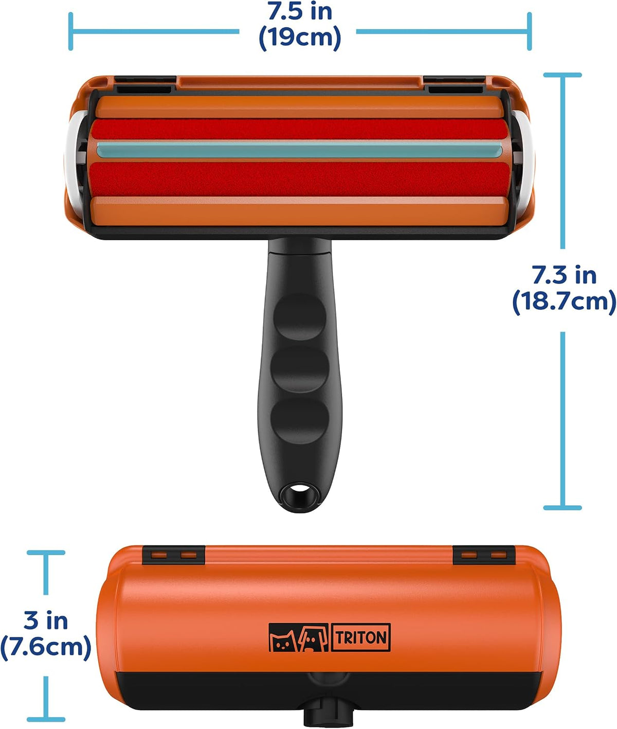 Triton Pet Hair Removal Tool w/Fur Trapping Compartment - Orange / Large - image 2