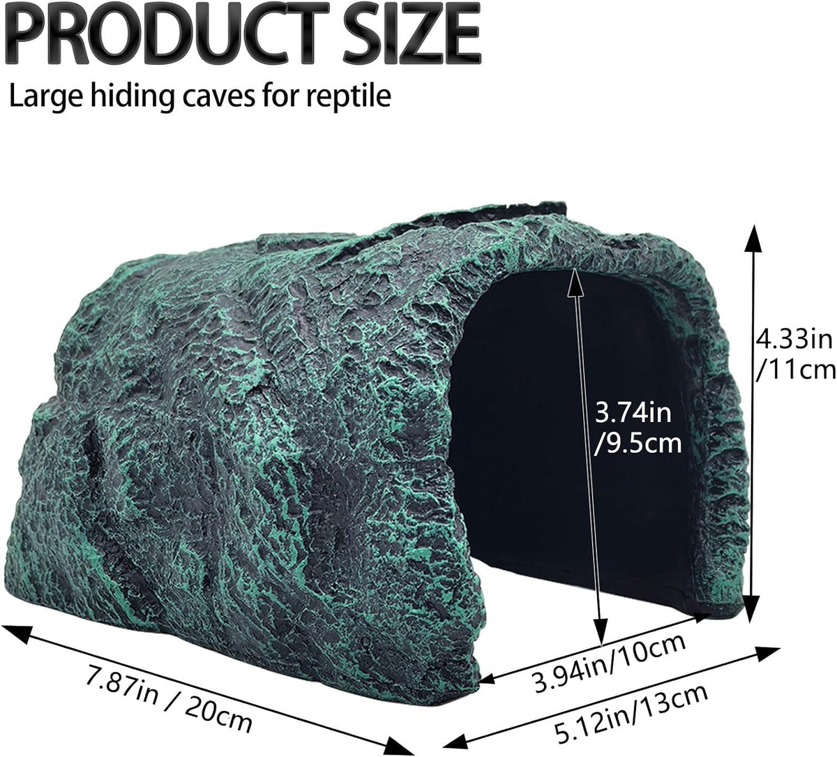 BNOSDM Reptile Hideout, Tortoise Hide Cave, Resin Rock - XL-7.87x5.12x4.33inches - image 2
