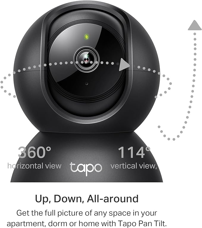 Tapo TP-Link 2K Pan/Tilt Indoor Security Camera for Baby Monitor, Pet Camera, Motion Detection & Tracking, 2-Way Audio, Cloud & SD Card Storage, Works w/Alexa & Google Home, Black, C211(2-Pack)