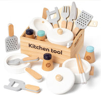kienvy 10-piece wooden meat and fish play food set with storage box - view 4