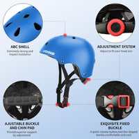 Kids Bike Skateboard Helmet Pad Set - S(18"-20.5"/ 2 -7years) / Blue - image 4