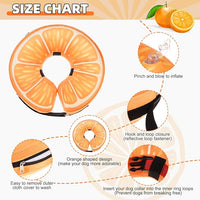 KOOLTAIL Inflatable Dog Cone Collar, Soft Dog Cone Alternative for Large Medium Small Dogs After Surgery, Cute Costume Adjustable Donut Neck Cone for Dogs Cats, Comfortable Recovery E Collar,Orange M