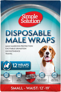 Simple Solution Male Dog Diapers, Disposable Belly Bands, M - Small / 12