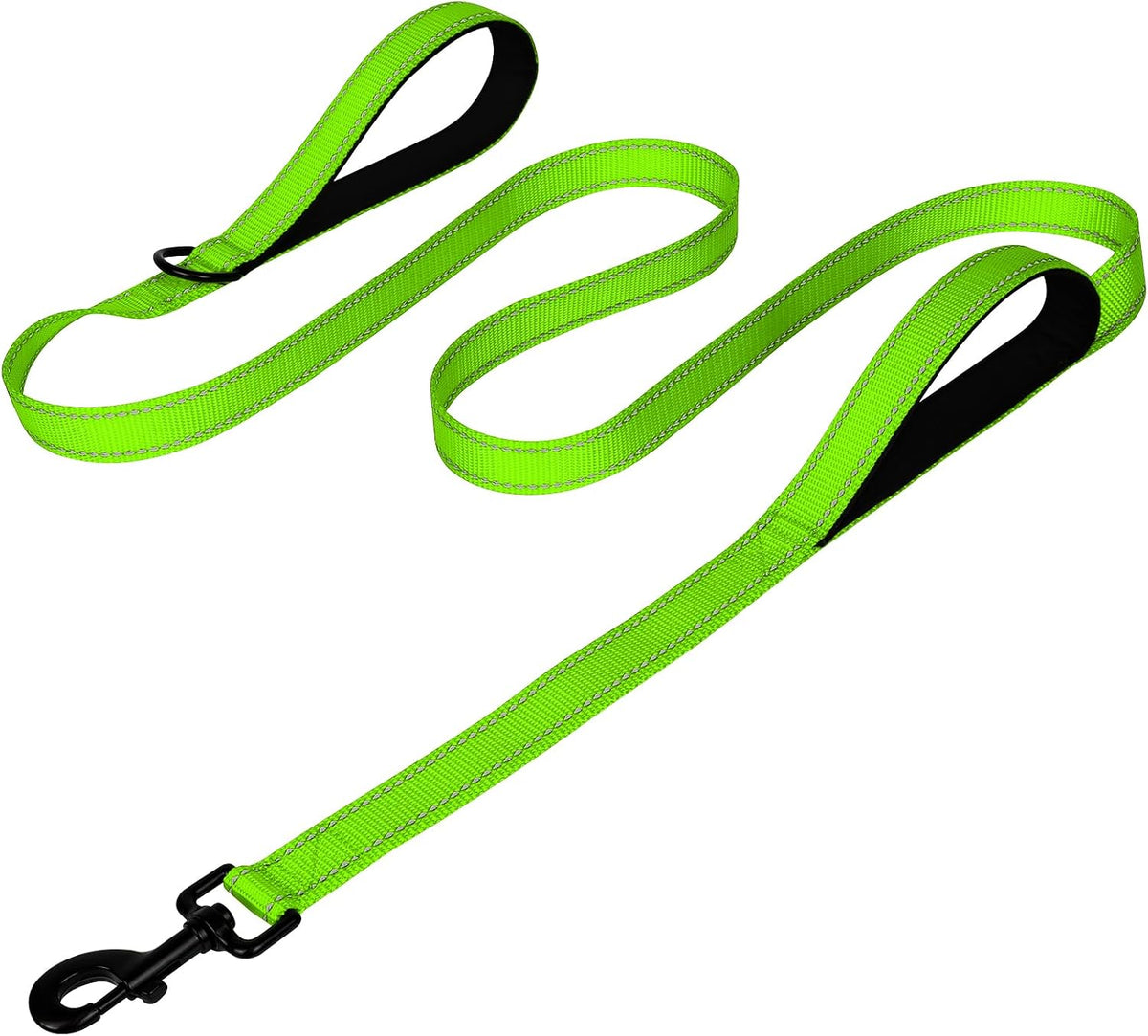 Joytale Reflective Dog Leash for Medium & Large Dogs - 6 ft 2 Handle / Green