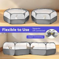 Pawaboo Small Animal Playpen, Waterproof Portable Pet Cage Tent - T-Classic Gray / 2 - image 2