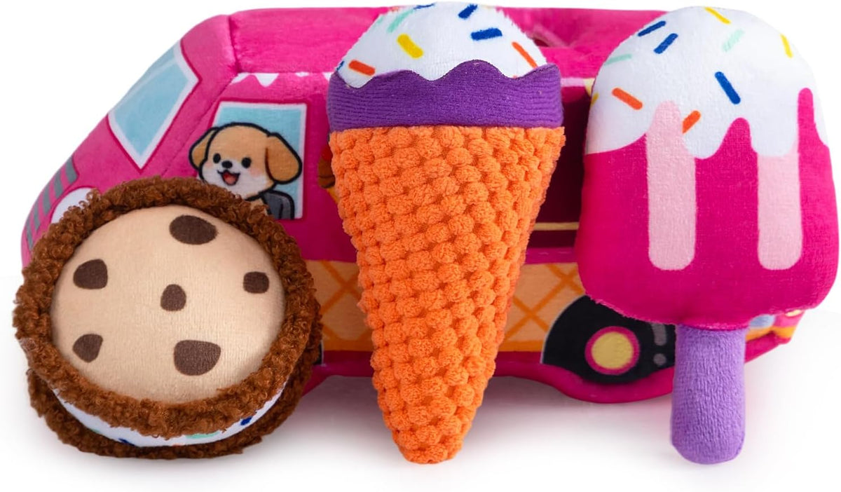 Hollypet Squeaky Hide and Seek Dog Toys for Small and Medium Dogs - Ice Cream Truck - image 2