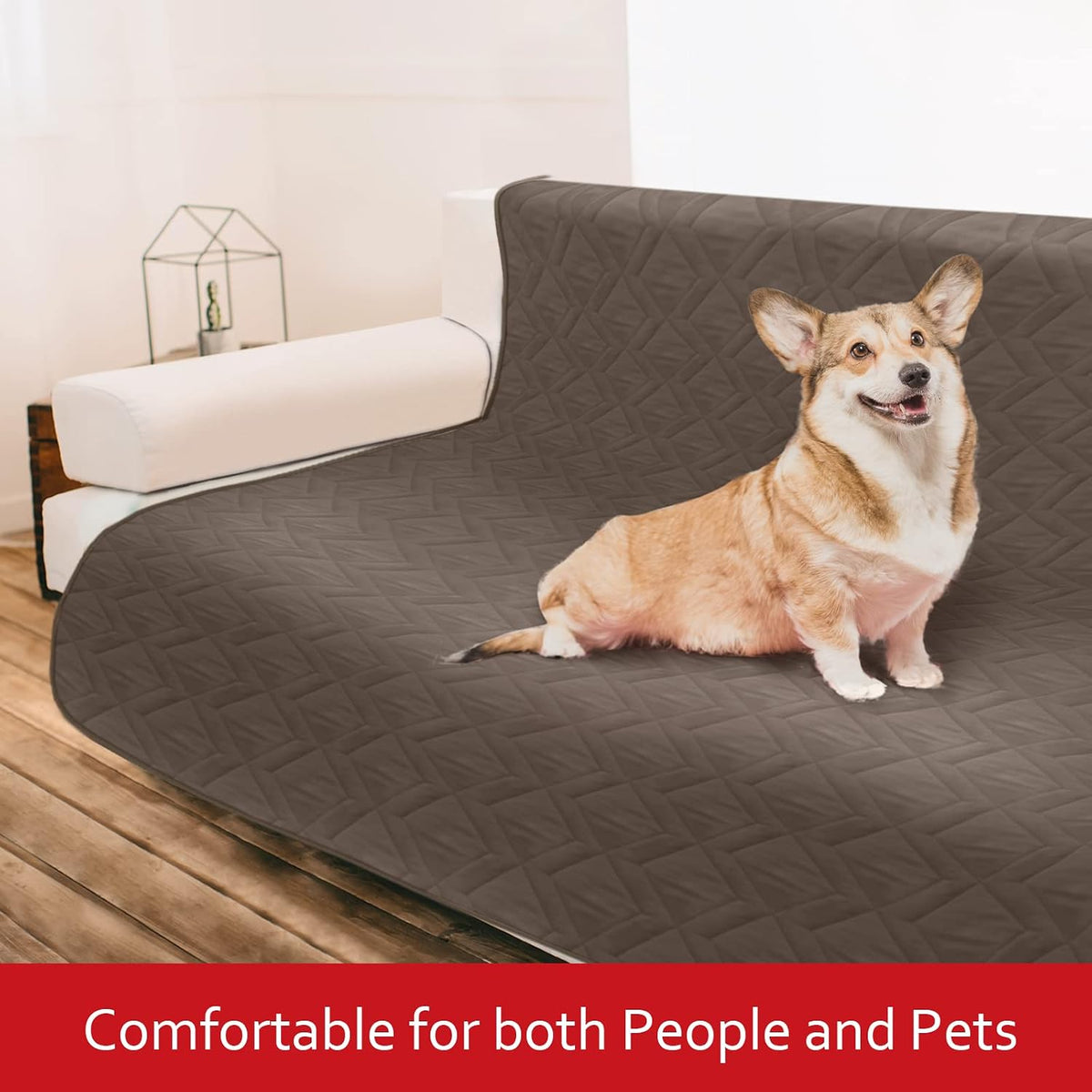 Moonsea Waterproof Blanket Dog Bed Cover with Non-Skid Bottom - 86" X 82" / Chocolate - image 2