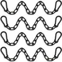 2 Pack Hanging Swing Chain with 4 Carabiners 25in, Swing Chairs - Black / 25in×4pcs