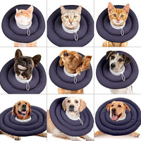 IDOMIK Dog Recovery Collar, Waterproof Soft Dog Cone After Surgery, Comfy Protective Elizabethan Collar Alternative for Dogs Cats, Adjustable Pet Neck Donut Cone Anti-Licking Biting Wounds,Grey,S