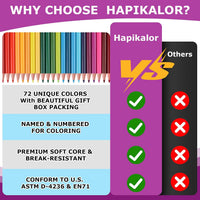 Hapikalor Colored Pencils, 12 Rainbow Pencils - 72 - image 3