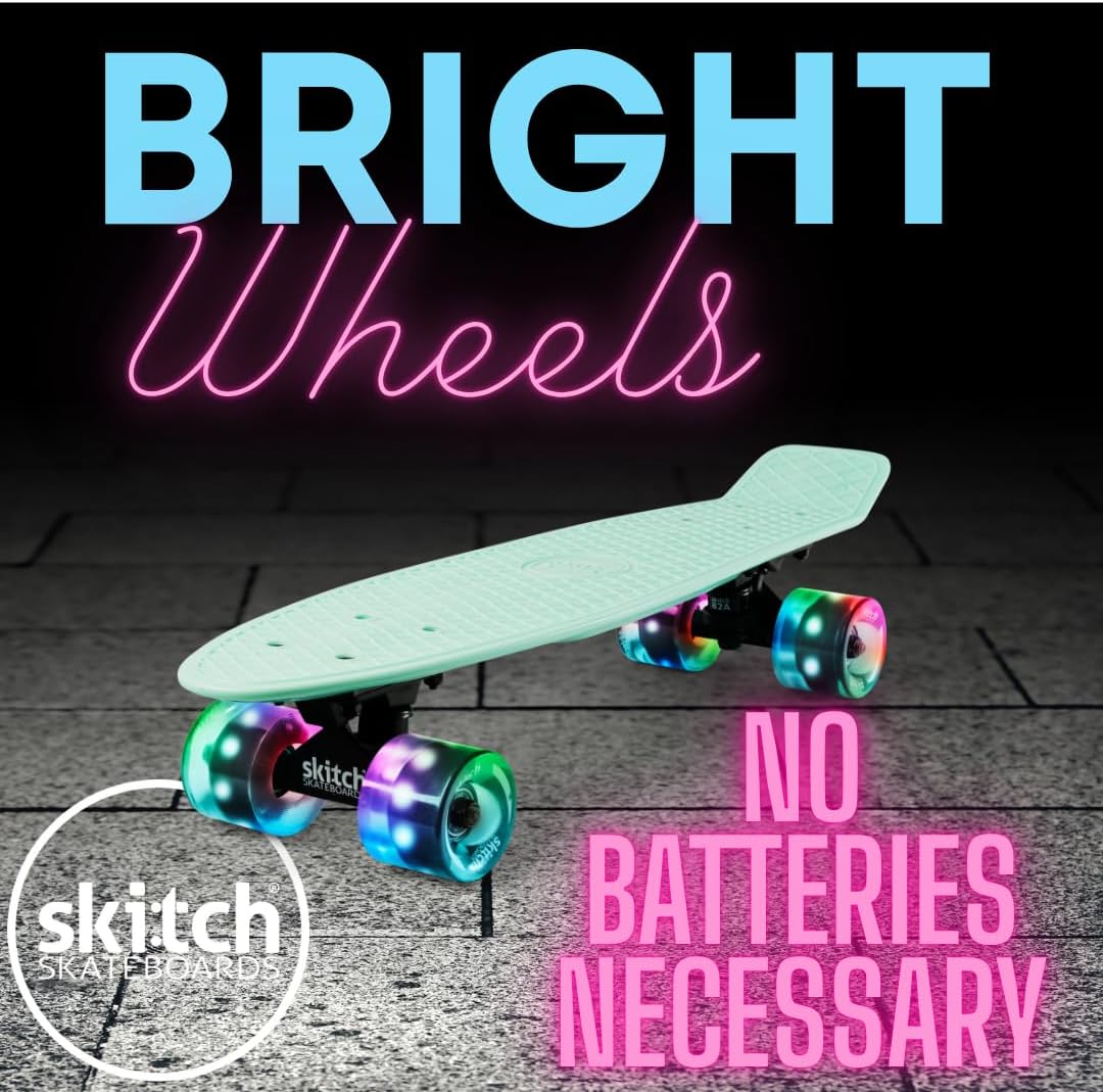 SKITCH Skateboards for Kids, Teens and Adults - [Mint Green] LED+ - image 4