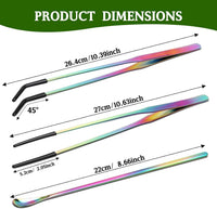 OLIISS Iridescent Reptile Feeding Tongs with Rubber Tips, 10.6" - 10.6"(with Spoon) - image 2