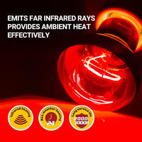 REPTI ZOO 2 Pack Heat Lamp 100W - Infrared Basking Light Bulb - image 2
