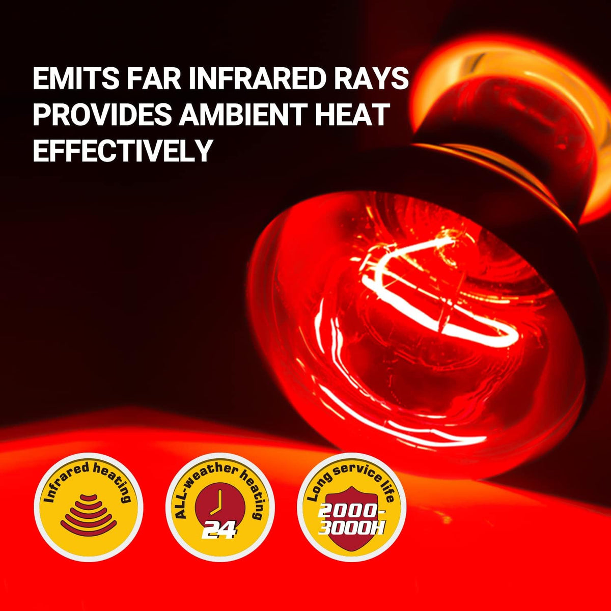 REPTI ZOO 2 Pack Heat Lamp 100W - Infrared Basking Light Bulb - image 2