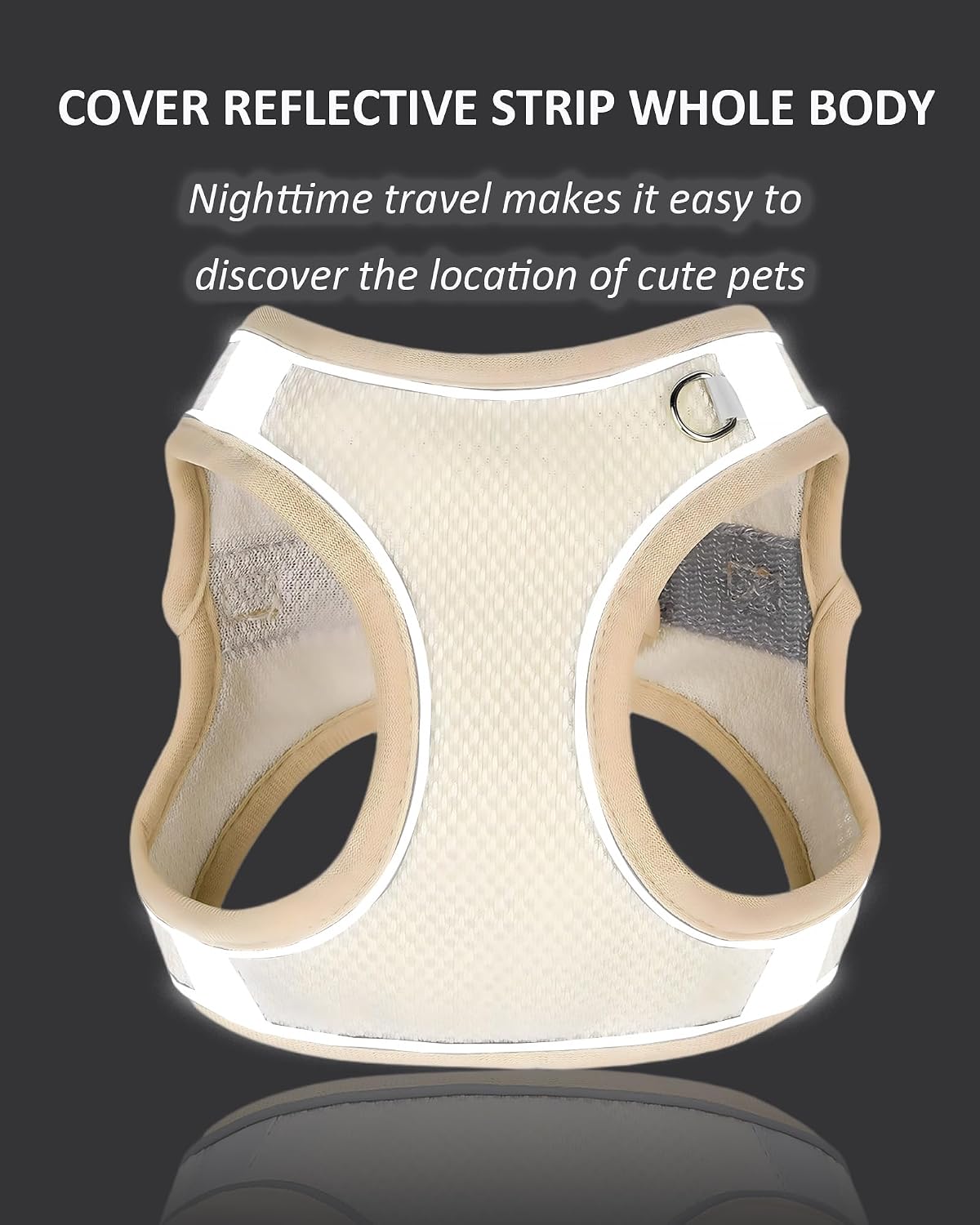 Solmoony Dog Harness, No Pull, Mesh for Small Medium Dogs - Beige / L - image 4