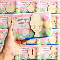 BOIKOKY 12-pack rainbow painting party favor kits with wooden rainbow magnets - view 3