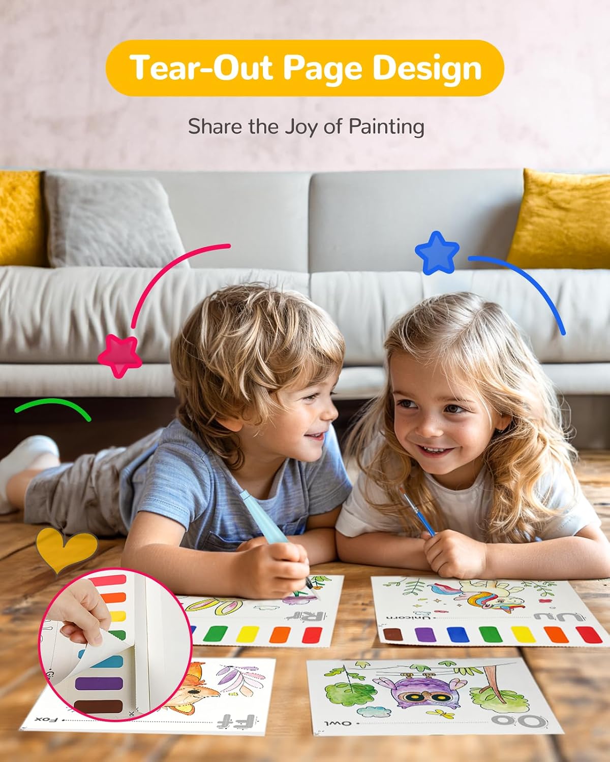 TECJOE 3 Pack Paint with Water Books - Forest & Sea & Dinosaur - image 4